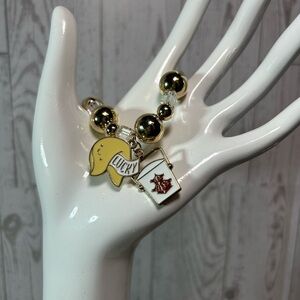 Gold Beaded Charm Bracelet